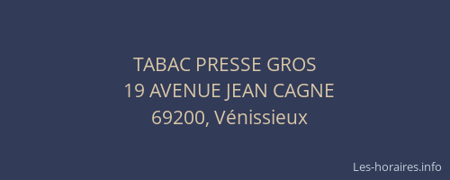 TABAC PRESSE GROS