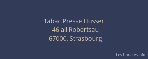 Tabac Presse Husser