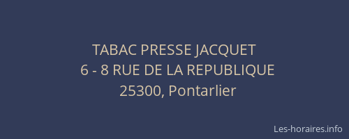 TABAC PRESSE JACQUET