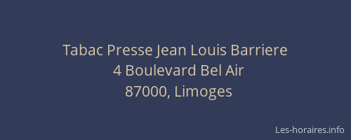 Tabac Presse Jean Louis Barriere