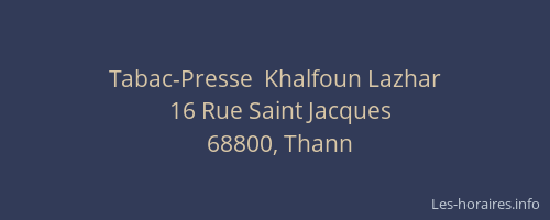 Tabac-Presse  Khalfoun Lazhar