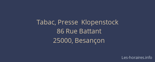 Tabac, Presse  Klopenstock