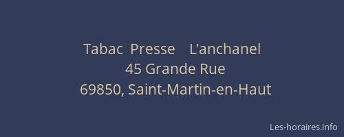 Tabac  Presse    L'anchanel