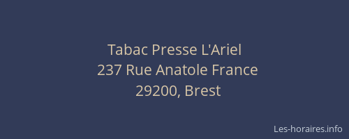Tabac Presse L'Ariel