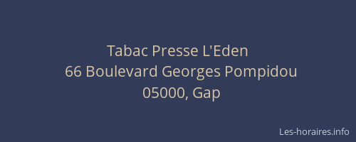 Tabac Presse L'Eden