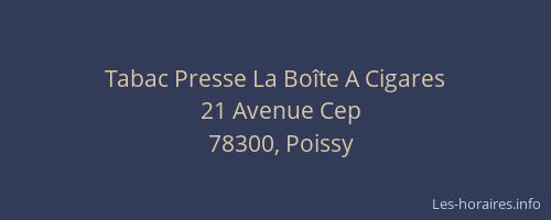 Tabac Presse La Bo&icirc;te A Cigares