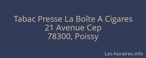 Tabac Presse La Boîte A Cigares