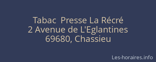 Tabac  Presse La Récré