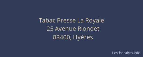 Tabac Presse La Royale