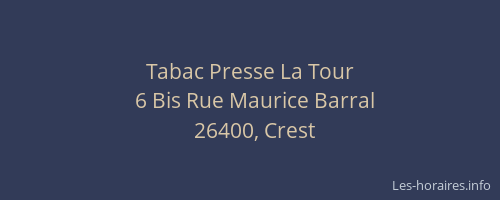 Tabac Presse La Tour