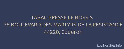 TABAC PRESSE LE BOSSIS