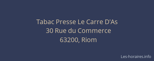 Tabac Presse Le Carre D'As