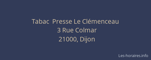 Tabac  Presse Le Clémenceau