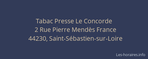 Tabac Presse Le Concorde