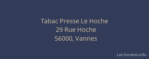 Tabac Presse Le Hoche