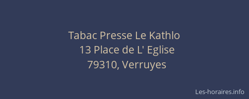 Tabac Presse Le Kathlo