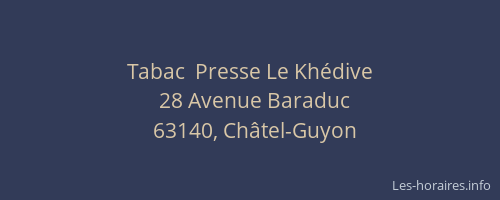 Tabac  Presse Le Khédive