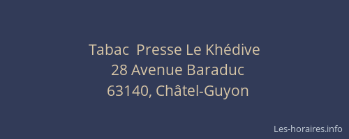 Tabac  Presse Le Kh&eacute;dive
