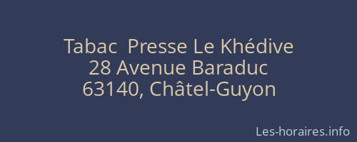 Tabac  Presse Le Khédive