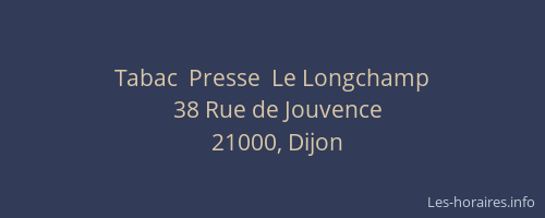 Tabac  Presse  Le Longchamp
