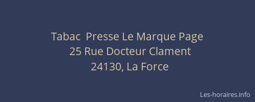 Tabac  Presse Le Marque Page