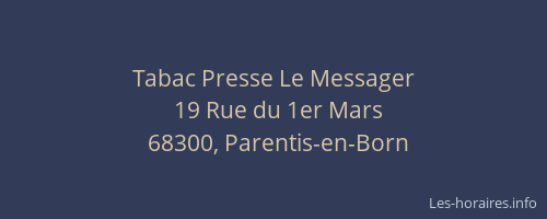 Tabac Presse Le Messager