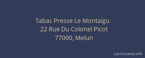 Tabac Presse Le Montaigu