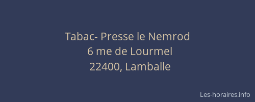 Tabac- Presse le Nemrod