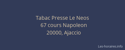 Tabac Presse Le Neos