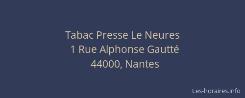 Tabac Presse Le Neures