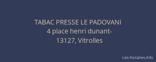 TABAC PRESSE LE PADOVANI