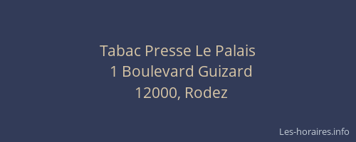 Tabac Presse Le Palais