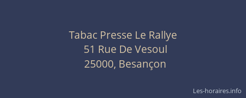 Tabac Presse Le Rallye