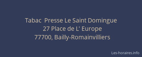 Tabac  Presse Le Saint Domingue