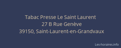 Tabac Presse Le Saint Laurent