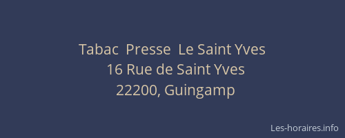 Tabac  Presse  Le Saint Yves