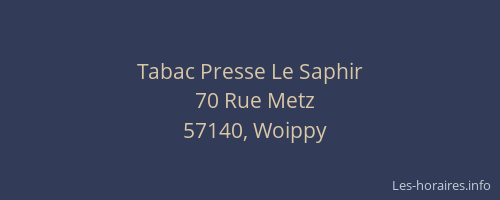 Tabac Presse Le Saphir