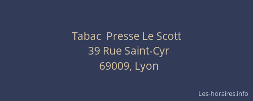 Tabac  Presse Le Scott