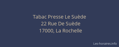 Tabac Presse Le Suède