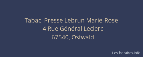 Tabac  Presse Lebrun Marie-Rose
