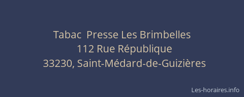 Tabac  Presse Les Brimbelles