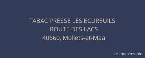 TABAC PRESSE LES ECUREUILS