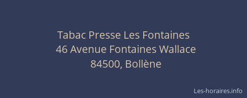 Tabac Presse Les Fontaines