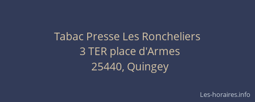 Tabac Presse Les Roncheliers