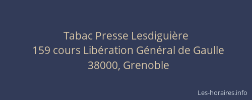 Tabac Presse Lesdiguière