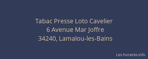Tabac Presse Loto Cavelier