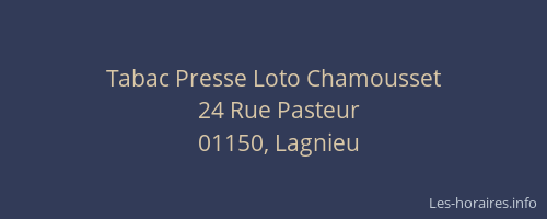 Tabac Presse Loto Chamousset