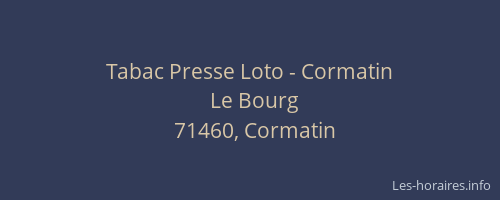 Tabac Presse Loto - Cormatin