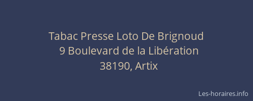 Tabac Presse Loto De Brignoud