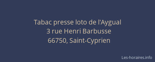 Tabac presse loto de l'Aygual